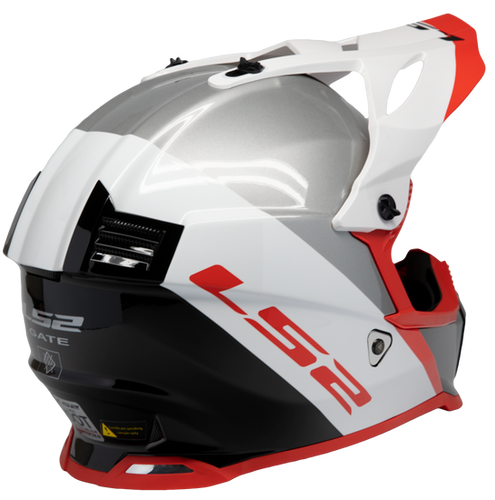 LS2 Gate Launch Youth Helmet Small White Red Black OffRoad MX ATV Moto YOUTH SMALL