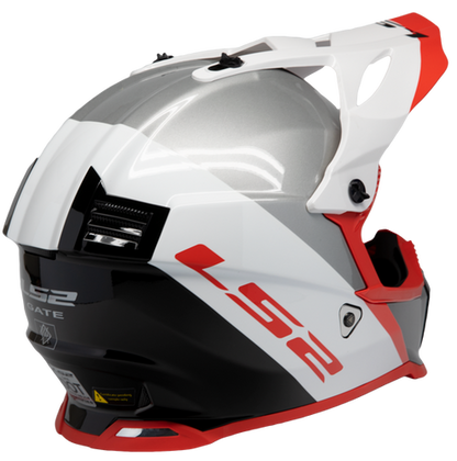 LS2 Gate Launch Youth Helmet Small White Red Black OffRoad MX ATV Moto LARGE