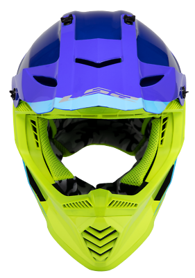 LS2 GATE LAUNCH MX HELMET - GLOSS BLUE/HI-VIZ - MOTOCROSS/OFFROAD LARGE