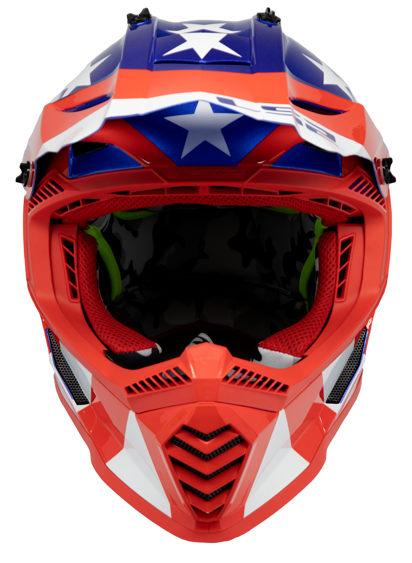 LS2 Gate Stripes MX Offroad Helmet Gloss Red/White/Blue 3XL