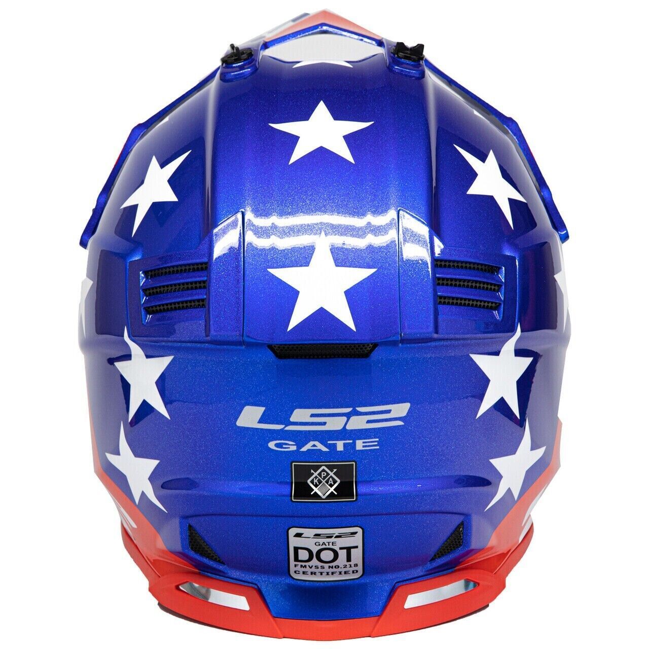 LS2 Gate Stripes MX Offroad Helmet Gloss Red/White/Blue SMALL