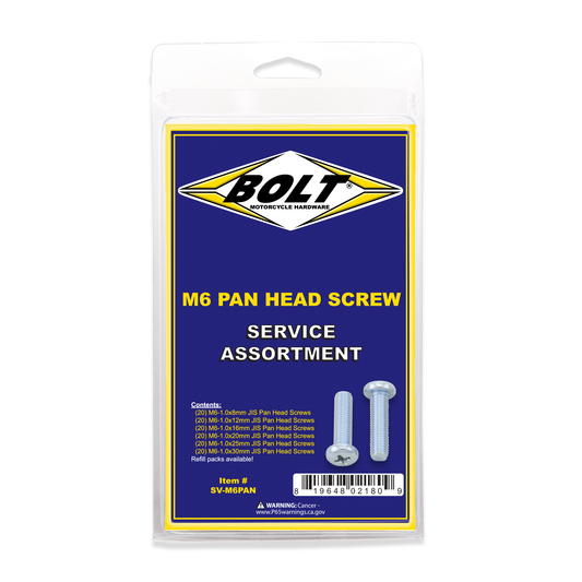 Bolt M6 Phillips Head Assortment 120/PK