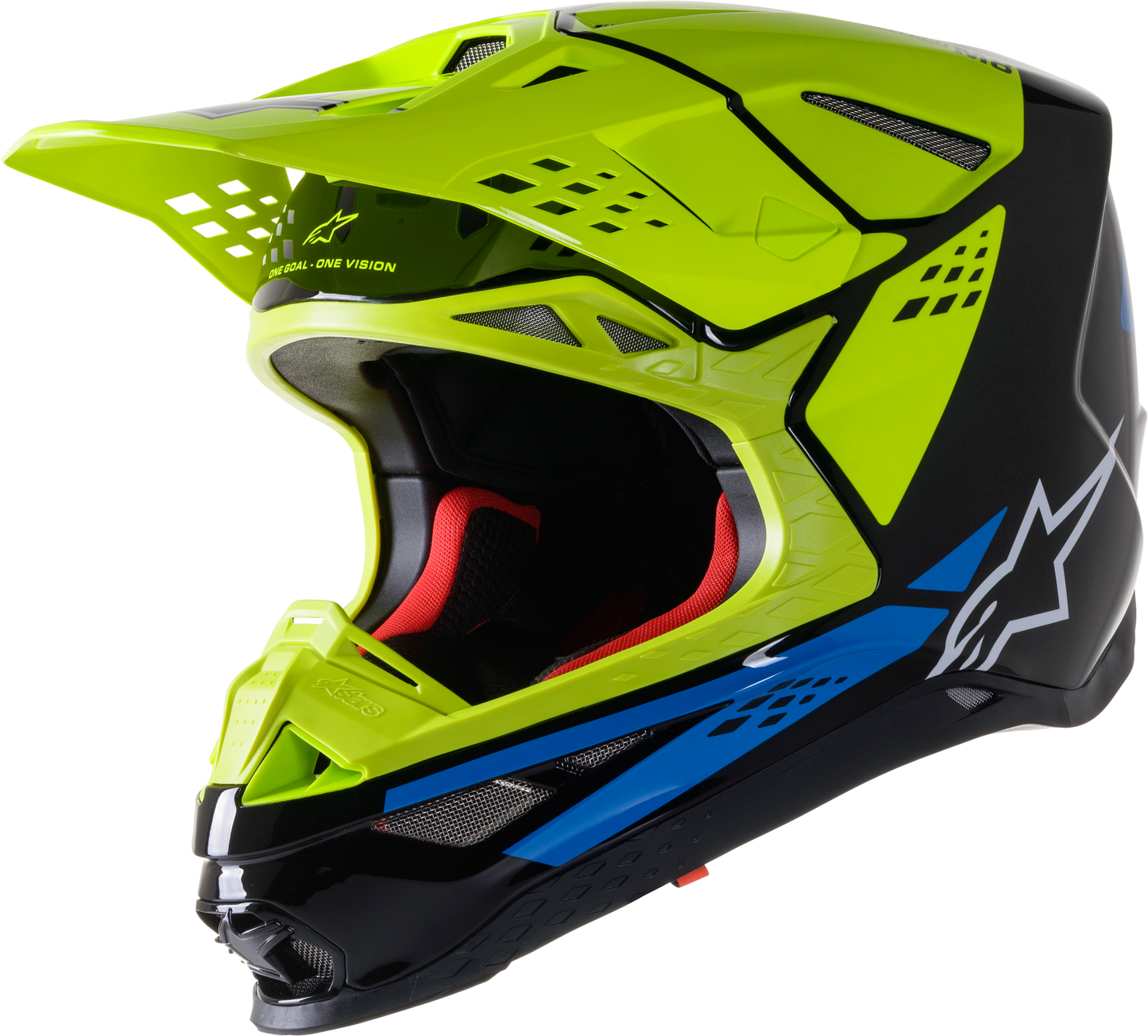 Alpinestars S.Tech S-M8 Factory Helmet Blk/Ylw Fluo/Blue Glossy Xl