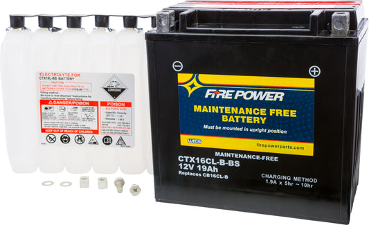 Fire Power Battery Ctx16Cl-B-Bs Maintenance Free