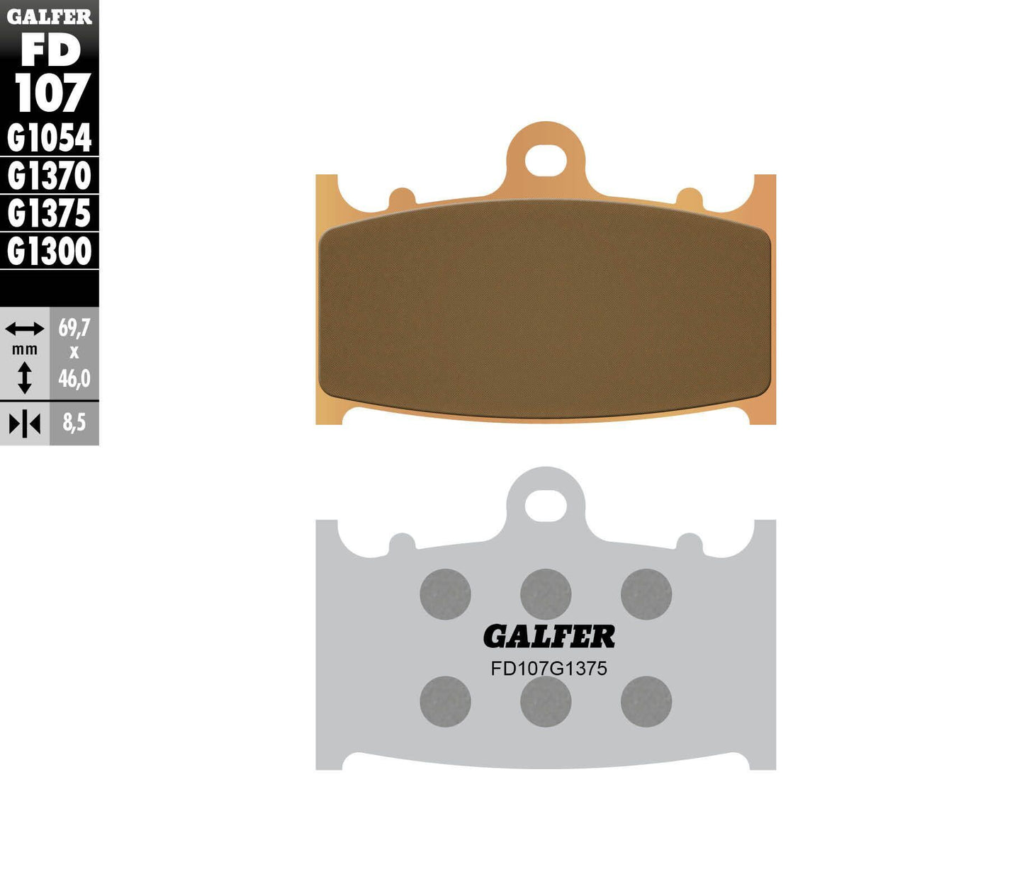 Galfer Brake Pads Sintered Ceramic Fd107G1375