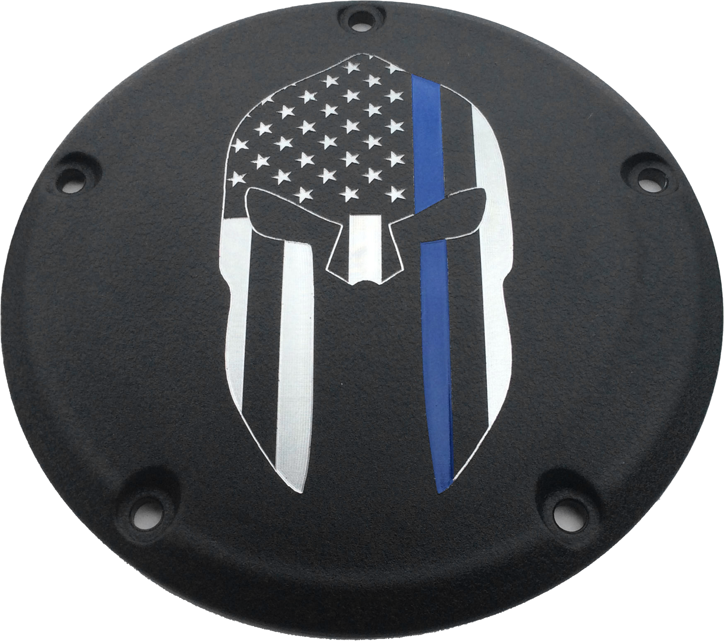 Custom Engraving 7   Tc Derby Cover Sparta Blue Line Black