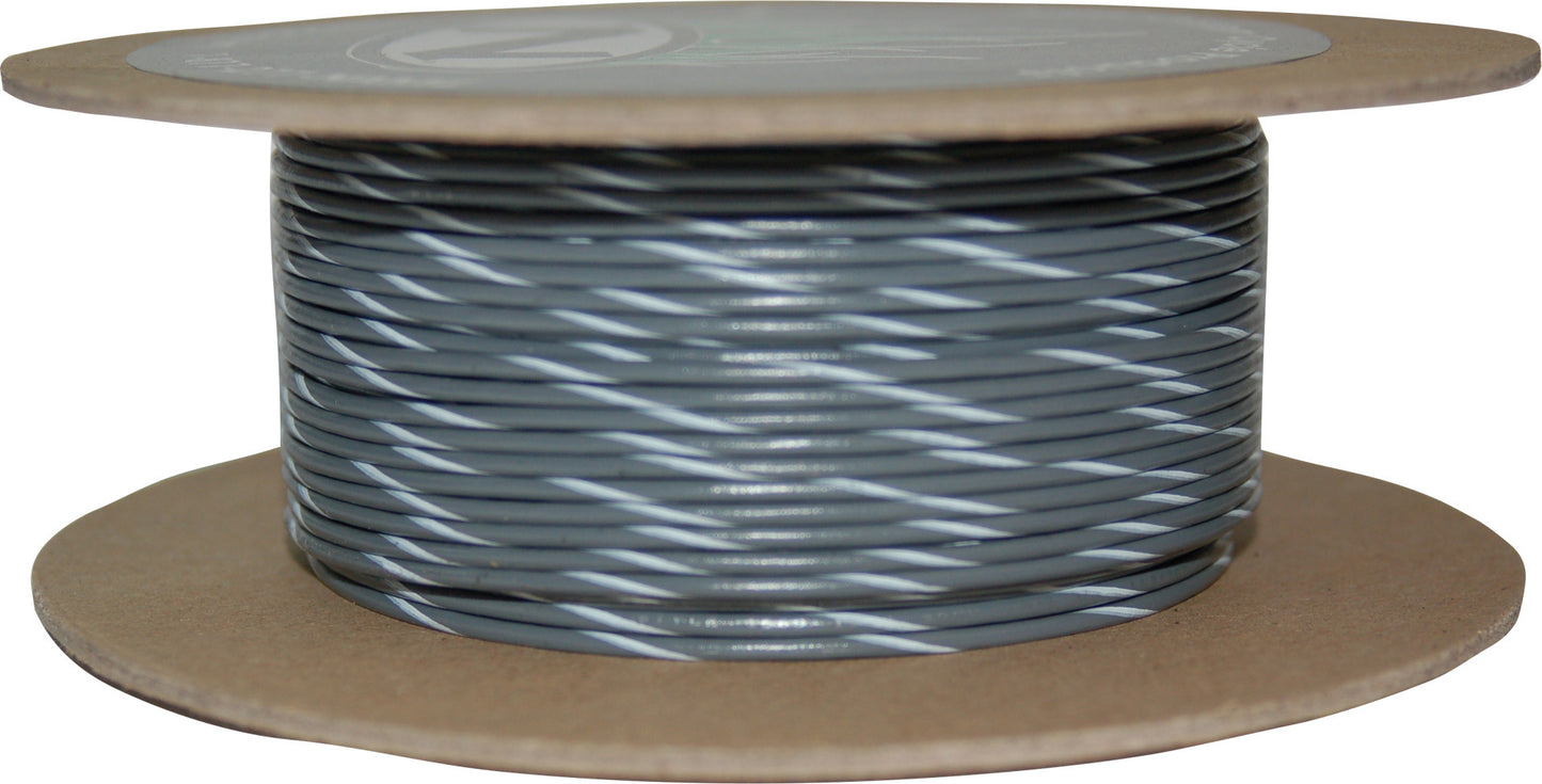 Namz Custom Cycle 100' Spool 20-Gauge Wire (Gray/White Stripe)