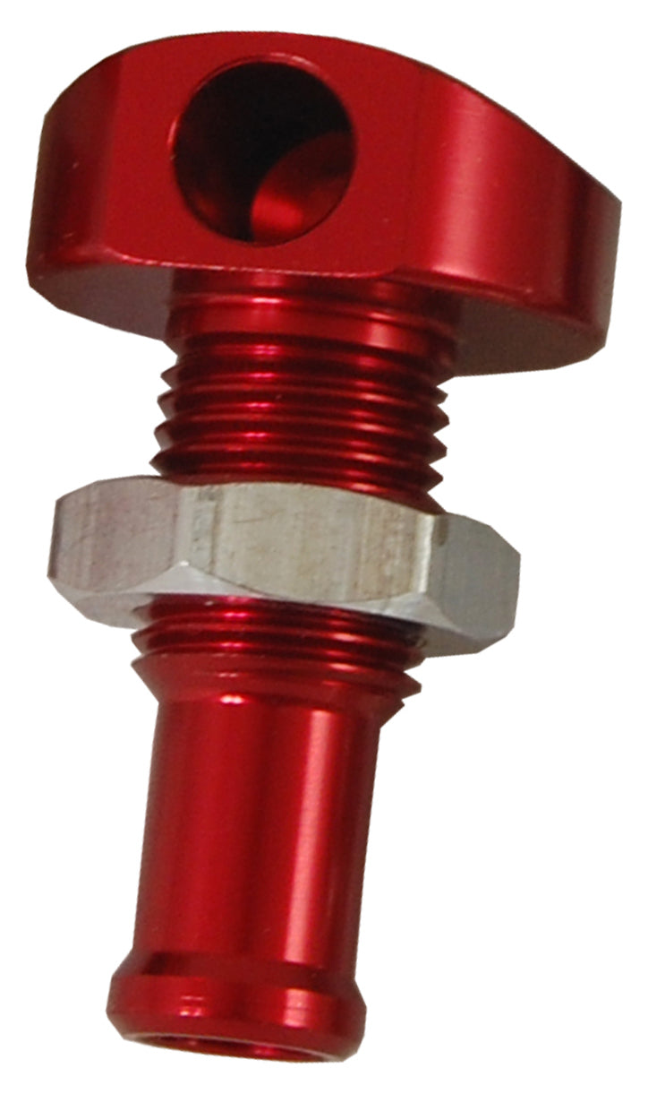 Blowsion Billet Thru-Hull Water Fitting Red 3/8" 90 Deg.