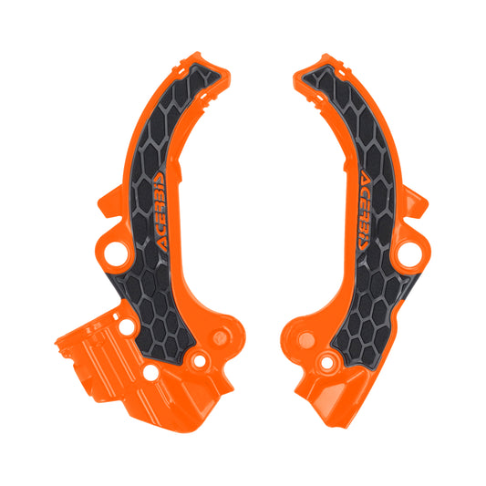 Acerbis Frame Guards- X-Grip Orange/Black