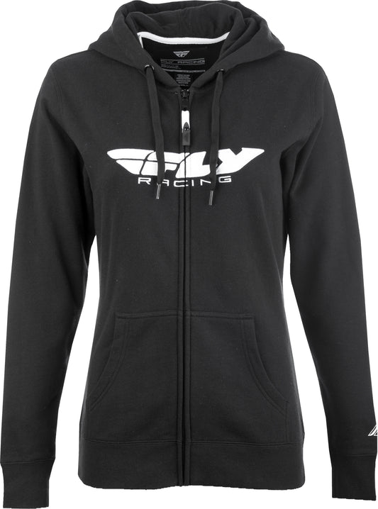 Fly Racing Women'S Fly Corporate Zip Up Hoodie Black Lg