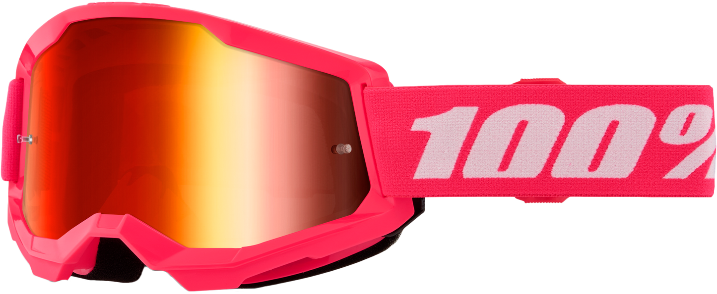 100-Percent Strata 2 Junior Goggle Pink Mirror Red Lens