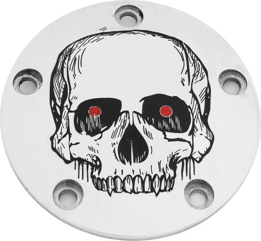 Custom Engraving Tc Timer Cover Skull Chrome