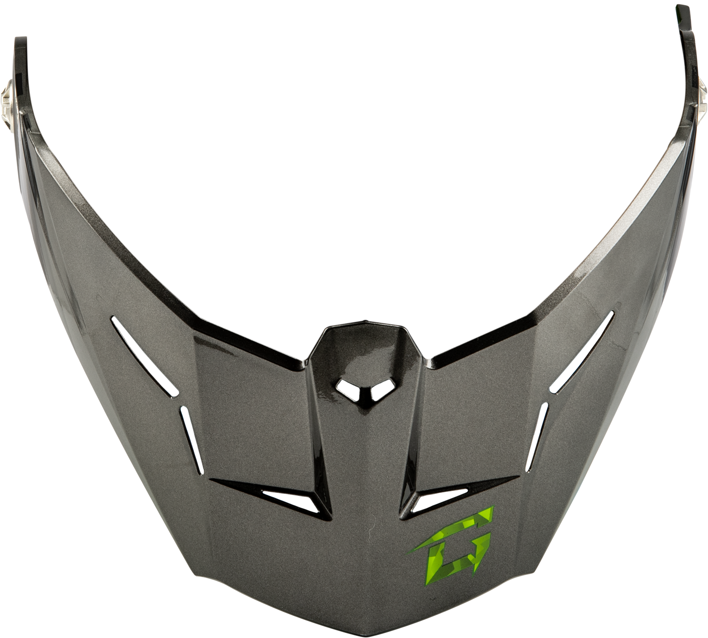 Gmax Md-74 Visor W/Screws Striker Blk/Silver/Green Metal