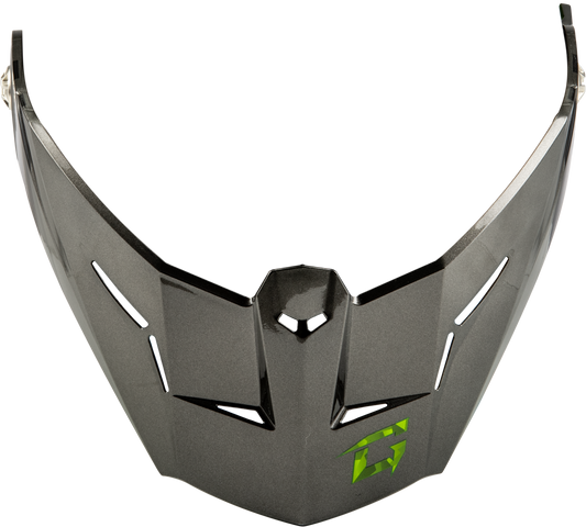 Gmax Md-74 Visor W/Screws Striker Blk/Silver/Green Metal