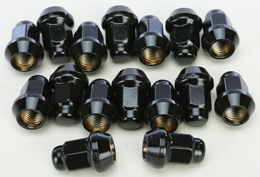 Itp 10Mmx1.25 Tapered Lug Nuts Black 60' 14Mm Head 16/Pk