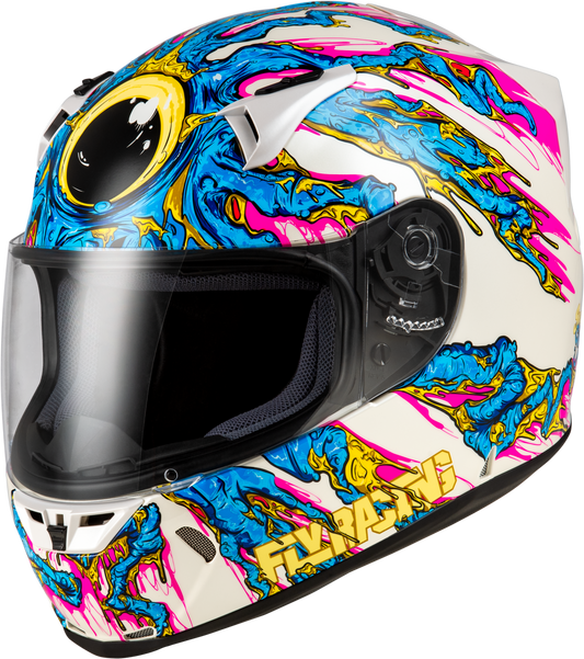 Fly Racing Revolt Space Creep Helmet Light Blue/White/Pink Xs