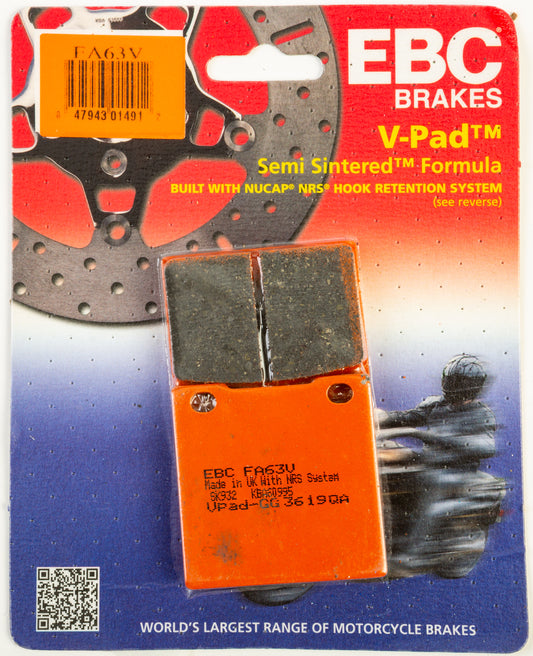 Ebc Brake Pads Fa63V Semi-Sintered V Series