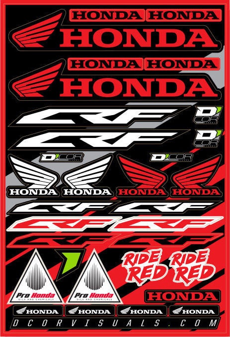 D-Cor Honda Decal Sheet 12"X18"