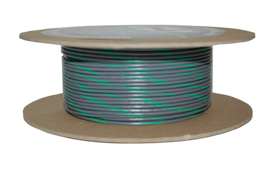 Namz Custom Cycle 100' Spool 20-Gauge Wire (Gray/Green Stripe)