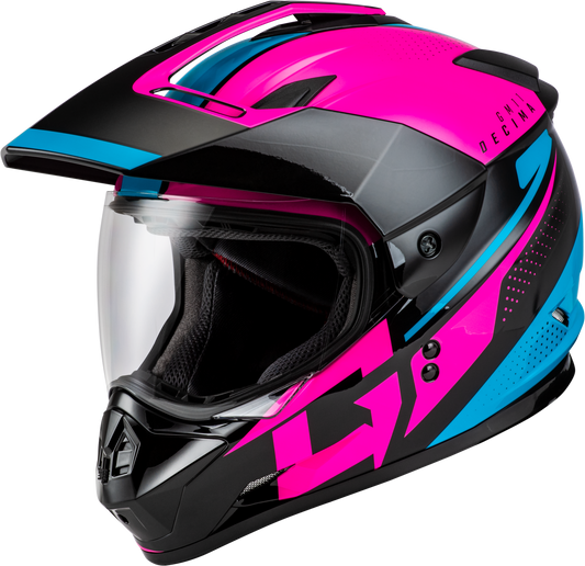 Gmax Gm-11 Decima Helmet Black/Pink/Blue Lg