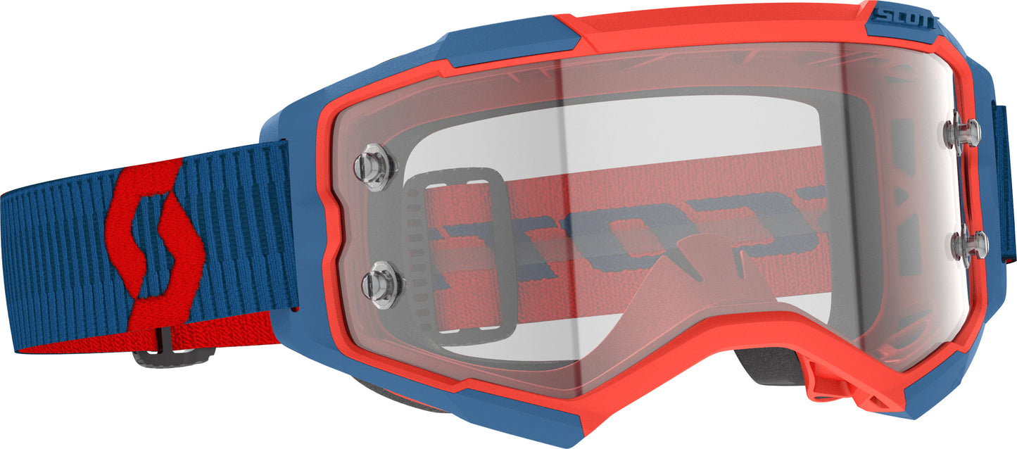 Scott Fury Goggle Drk Blue/Neon Red Clear Works