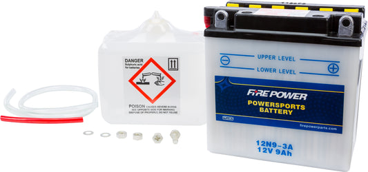 Fire Power Battery W/Acid 12N9-3A 12V