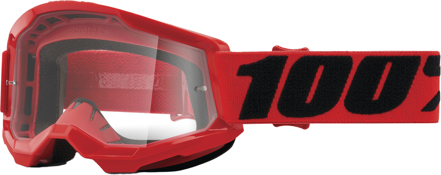 100-Percent Strata 2 Junior Goggle Red Clear Lens • #610-5148