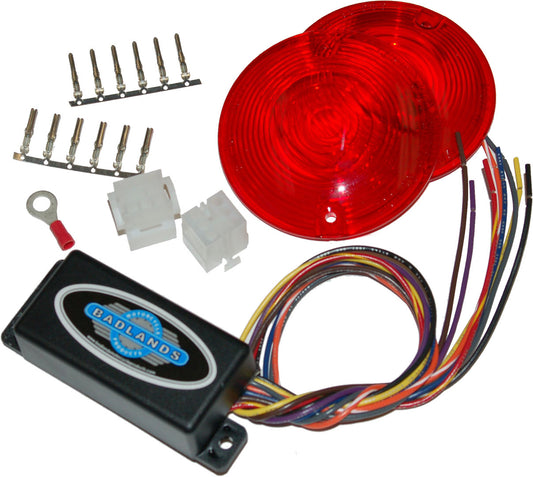 Namz Custom Cycle Run, Brake & Turn Signal Modules with Equalizer & Red Lens Kit