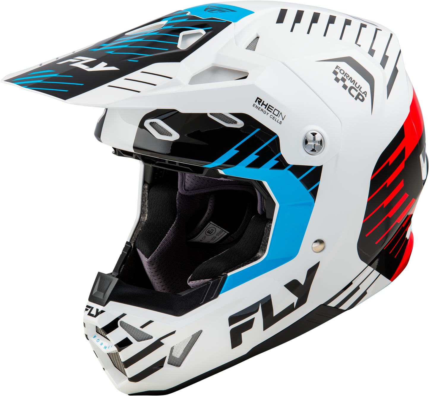 Fly Racing Formula Cp Slice Helmet White/Red/Cyan Lg