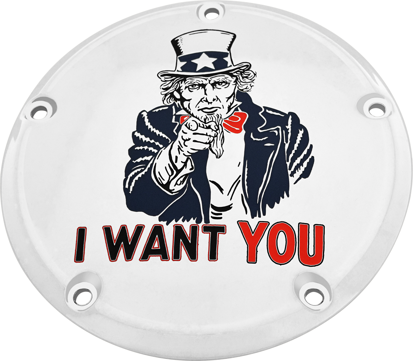 Custom Engraving 7   M8 Touring Derby Cover Uncle Sam Chrome