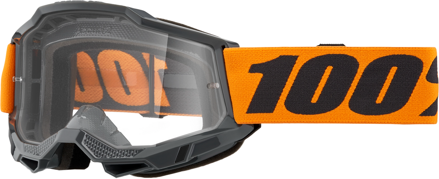 100-Percent Strata 2 Goggle Neon Orange Clear Lens