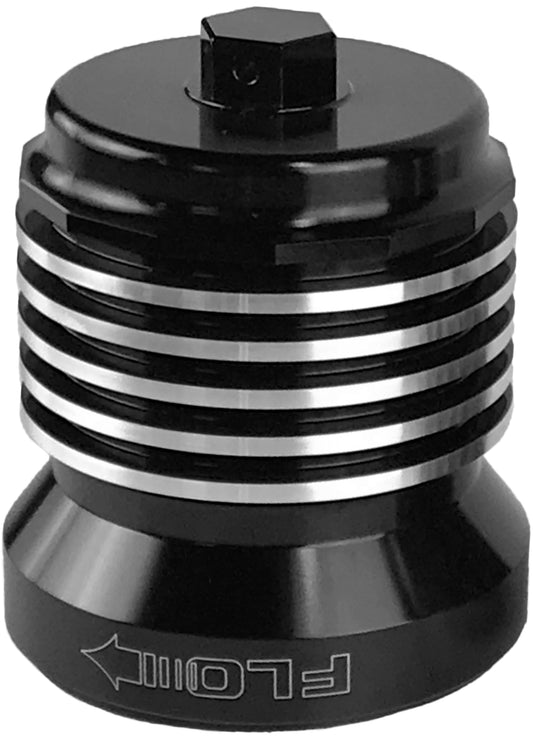 Pcracing Flo Reusuable Oil Filter Black/Polished Fins • #56-7101BP