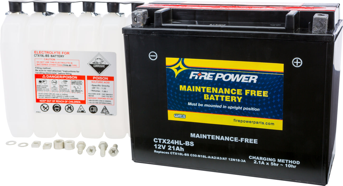 Fire Power Battery Ctx24Hl-Bs Maintenance Free