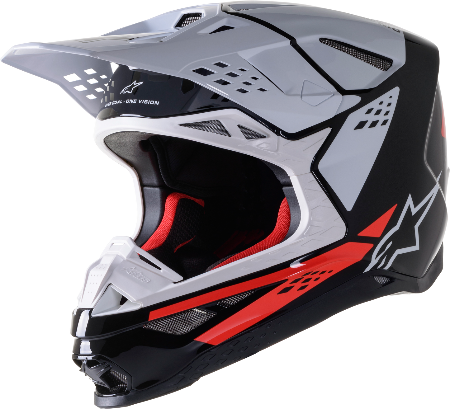 Alpinestars S.Tech S-M8 Factory Helmet Black/White/Red Fluo Glossy 2X