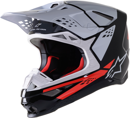 Alpinestars S.Tech S-M8 Factory Helmet Black/White/Red Fluo Glossy 2X