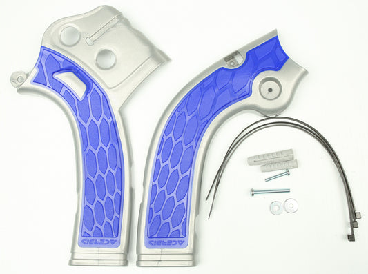 Acerbis X-Grip Frame Guard Silver/Blue • #24647-41404