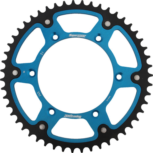 Supersprox Rear Stealth Sprocket Alu/Stl 51T-520 Blu Yam
