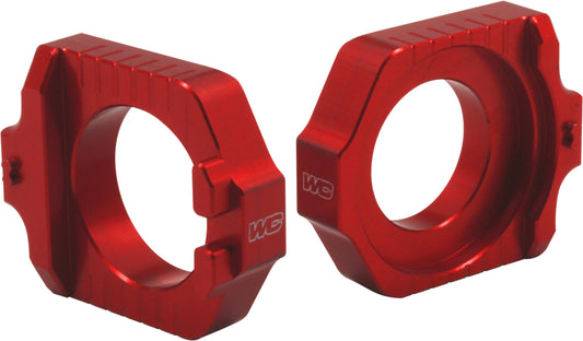 Works Axle Blocks Elite Ktm/Hus Red • #66-17255