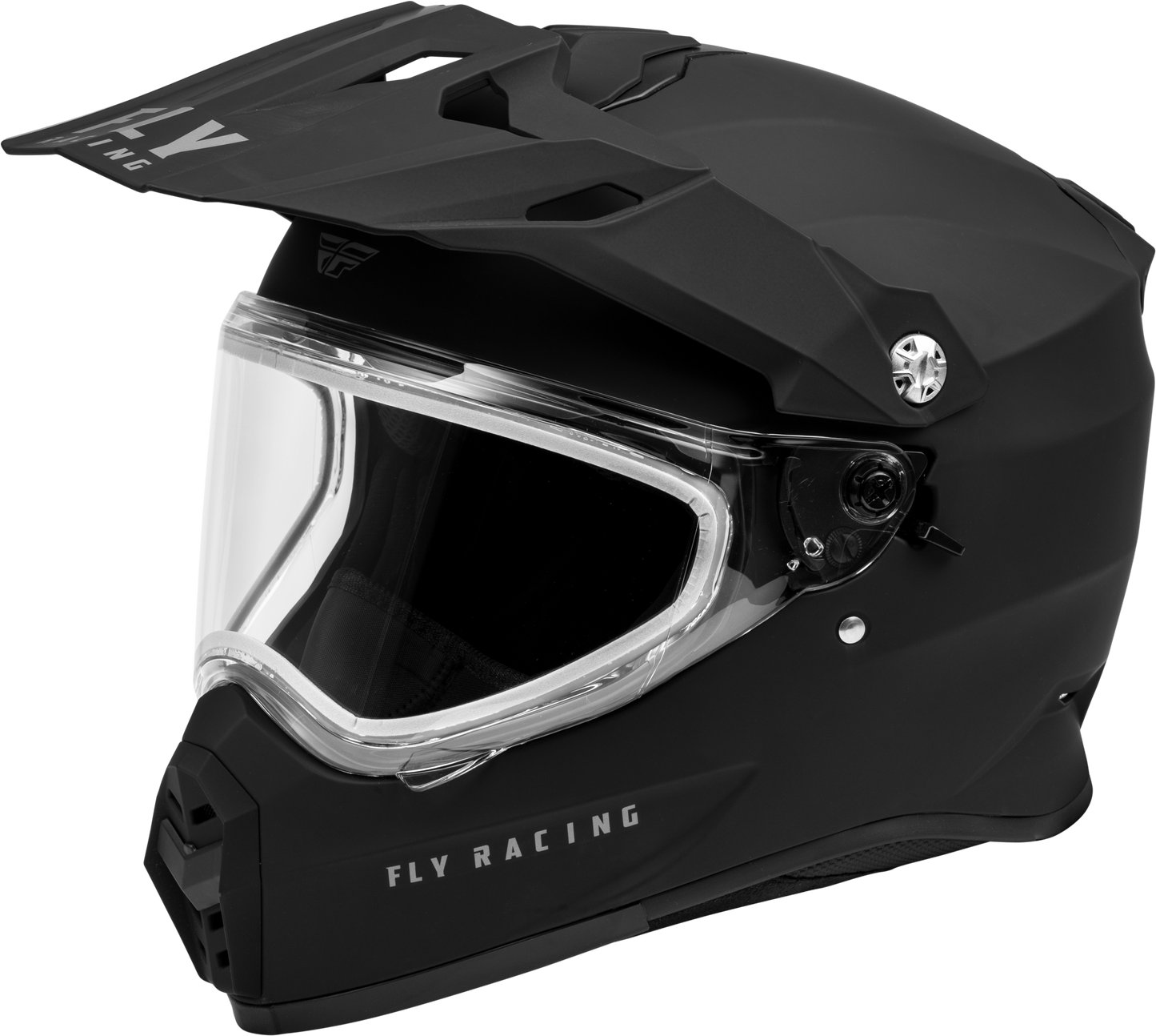 Fly Racing Trekker Cw Solid Helmet Dual Shld Matte Black Lg