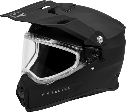 Fly Racing Trekker Cw Solid Helmet Dual Shld Matte Black Lg