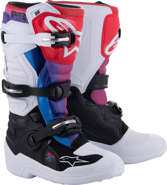 Alpinestars Tech 7S Boots Wht/Blk/Rainbow Sz 3