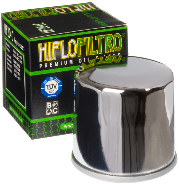 Hiflofiltro Oil Filter Chrome • #550-0204C