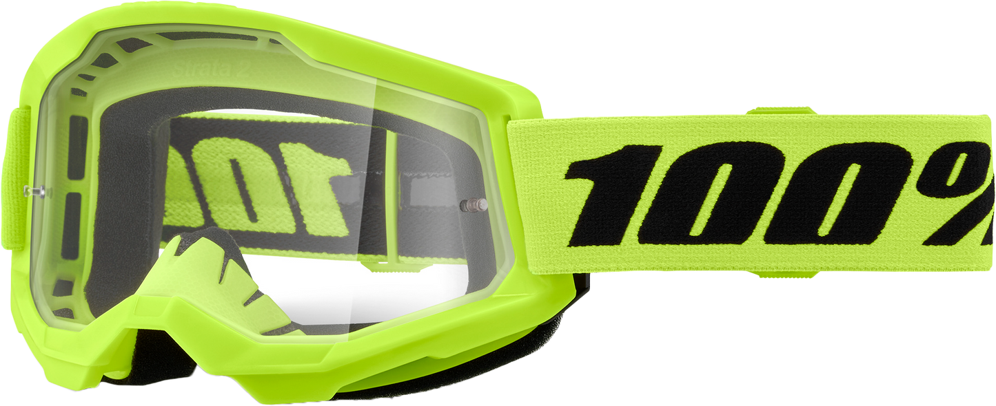 100-Percent Strata 2 Goggle Neon Yellow Clear Lens