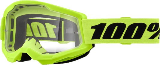 100-Percent Strata 2 Goggle Neon Yellow Clear Lens