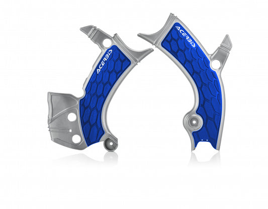 Acerbis X-Grip Frame Guard Silver/Blue • #26894-11404