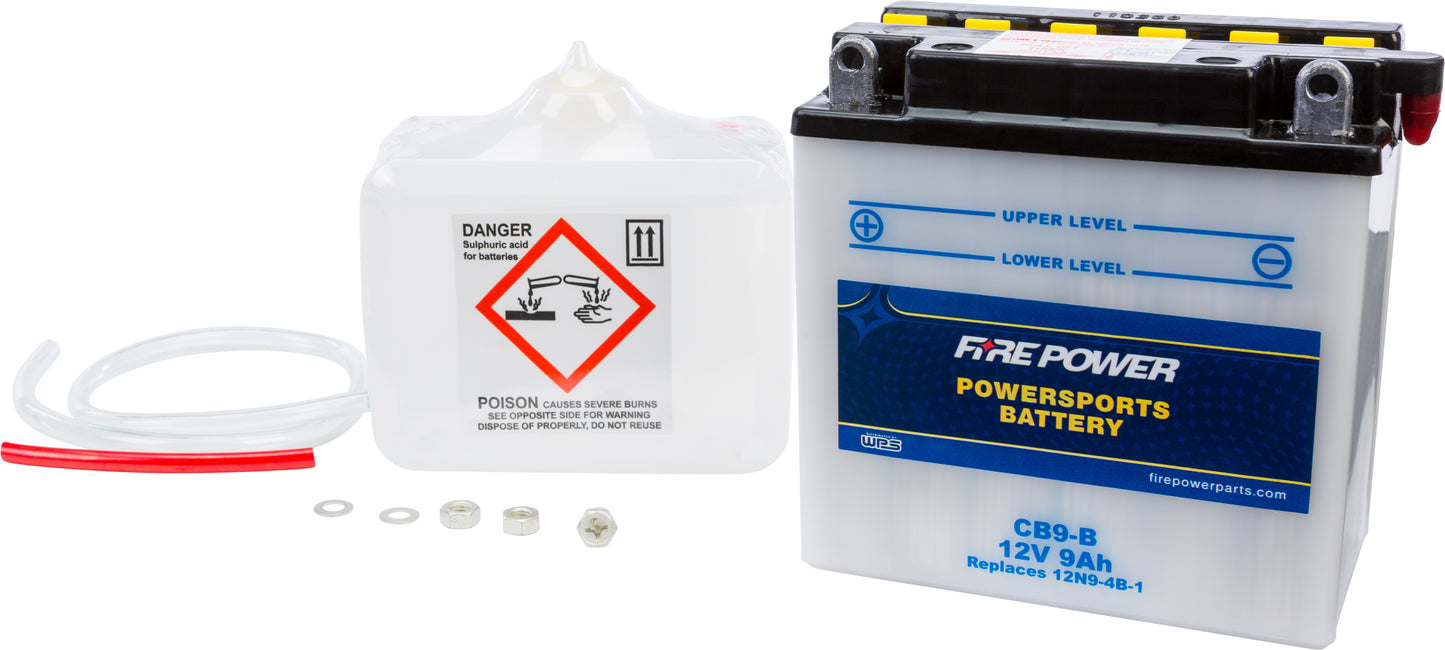 Fire Power Battery W/Acid Cb9-B 12V Heavy Duty