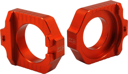 Works Axle Blocks Elite Ktm/Hus Orange • #66-17263