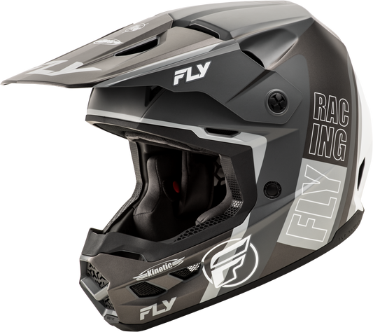 Fly Racing Kinetic Rally Helmet Matte Grey/Black/White Xs