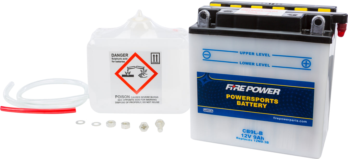 Fire Power Battery W/Acid Cb9L-B 12V Heavy Duty