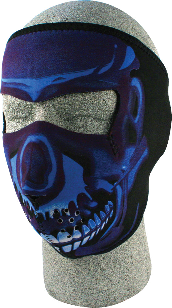 Zan Full Face Mask Blue Chrome Skull